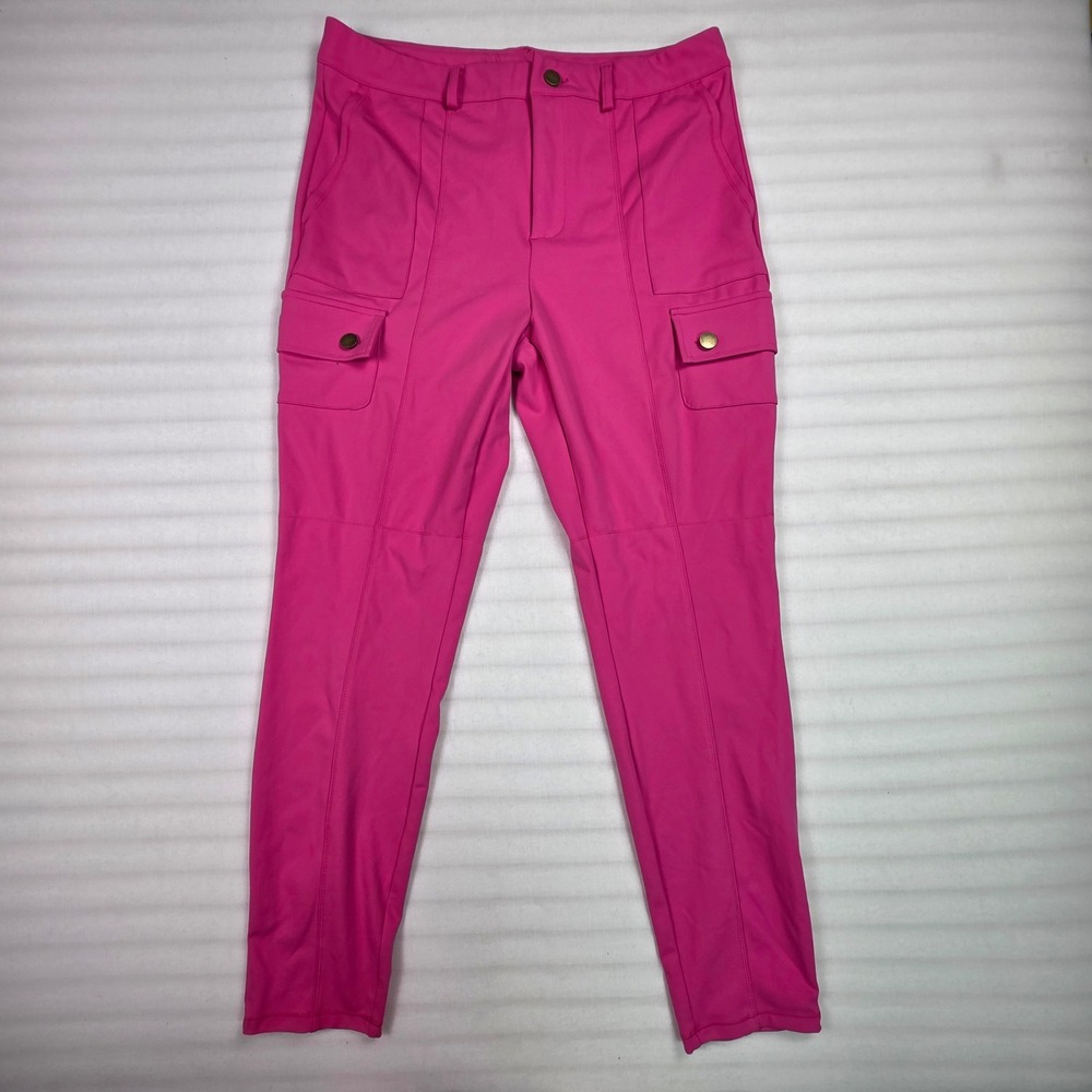 Halara Hot Pink Cargo Pants Slim Tapered Leg Utility Trousers Women Large reg
